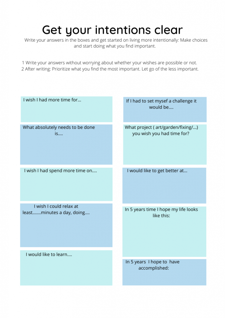 Brain dump to get your intentions clear.