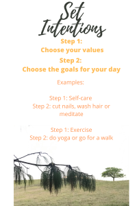 Set goals for the day example